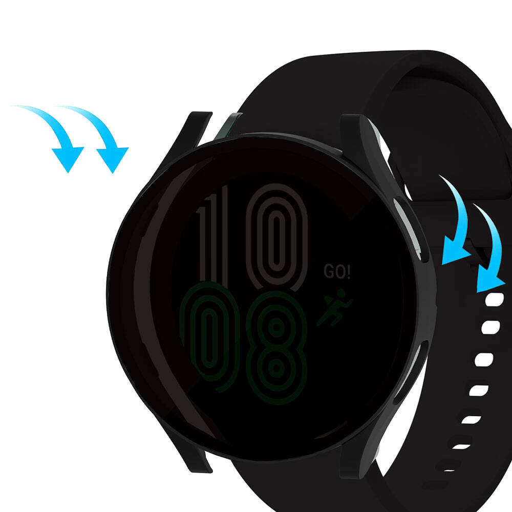 Galaxy Watch 5 40mm Hard PC Case and Privacy Ghost Screen Protector Zore Watch Gard 32 Black 