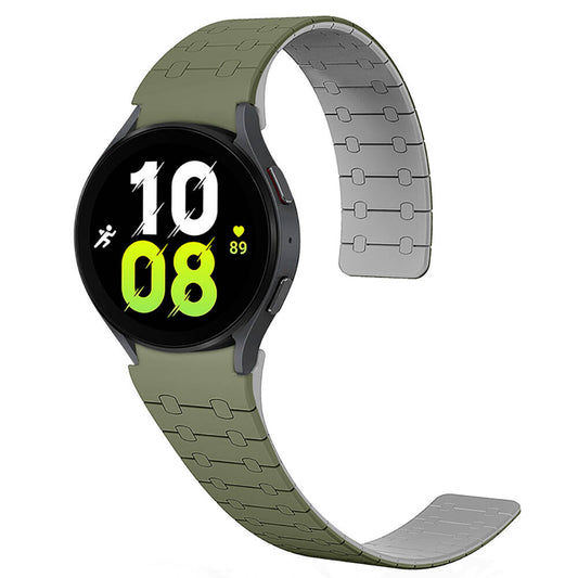 Galaxy Watch 5 40mm Zore KRD-111 20mm Striped Patterned Silicone Band Green 