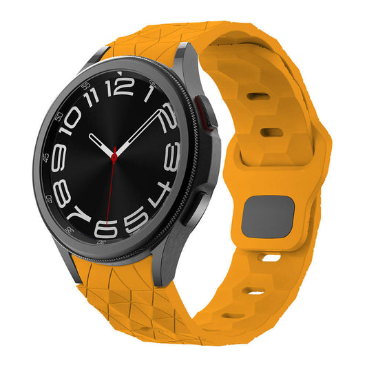 Galaxy Watch 5 44mm Zore KRD-116 20mm Football Patterned Sports Design Silicone Band Yellow 