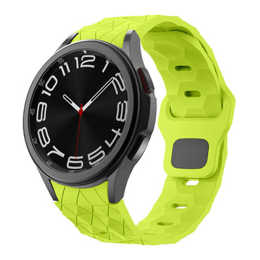 Galaxy Watch 5 44mm Zore KRD-116 20mm Football Patterned Sports Design Silicone Strap Gray-Orange 