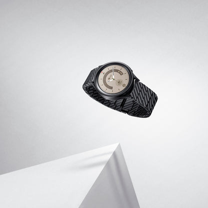 Galaxy Watch 6 44mm Karbon Fiber Pitaka Modern Serisi Black-Grey Twill Kordon Siyah-Gri