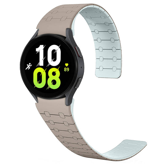 Galaxy Watch 6 44mm Zore KRD-111 20mm Striped Patterned Silicone Band Khaki 