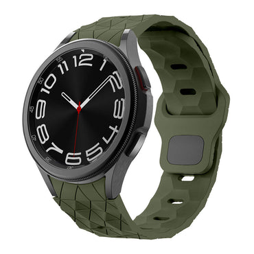 Galaxy Watch 6 44mm Zore KRD-116 20mm Football Patterned Sports Design Silicone Strap Gray-Orange 