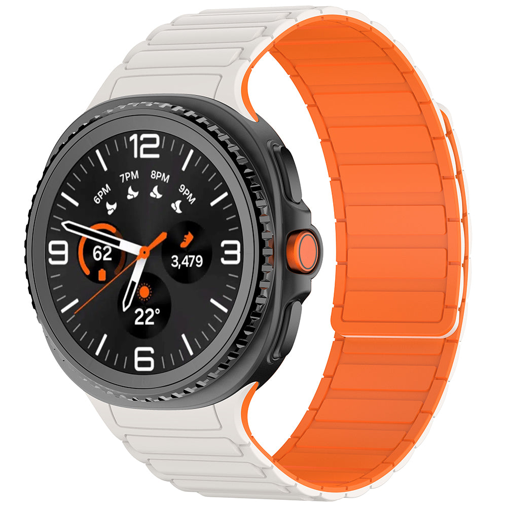 Galaxy Watch 8 Zore KRD-146 Silicone Band Strap Starlight-Orange 