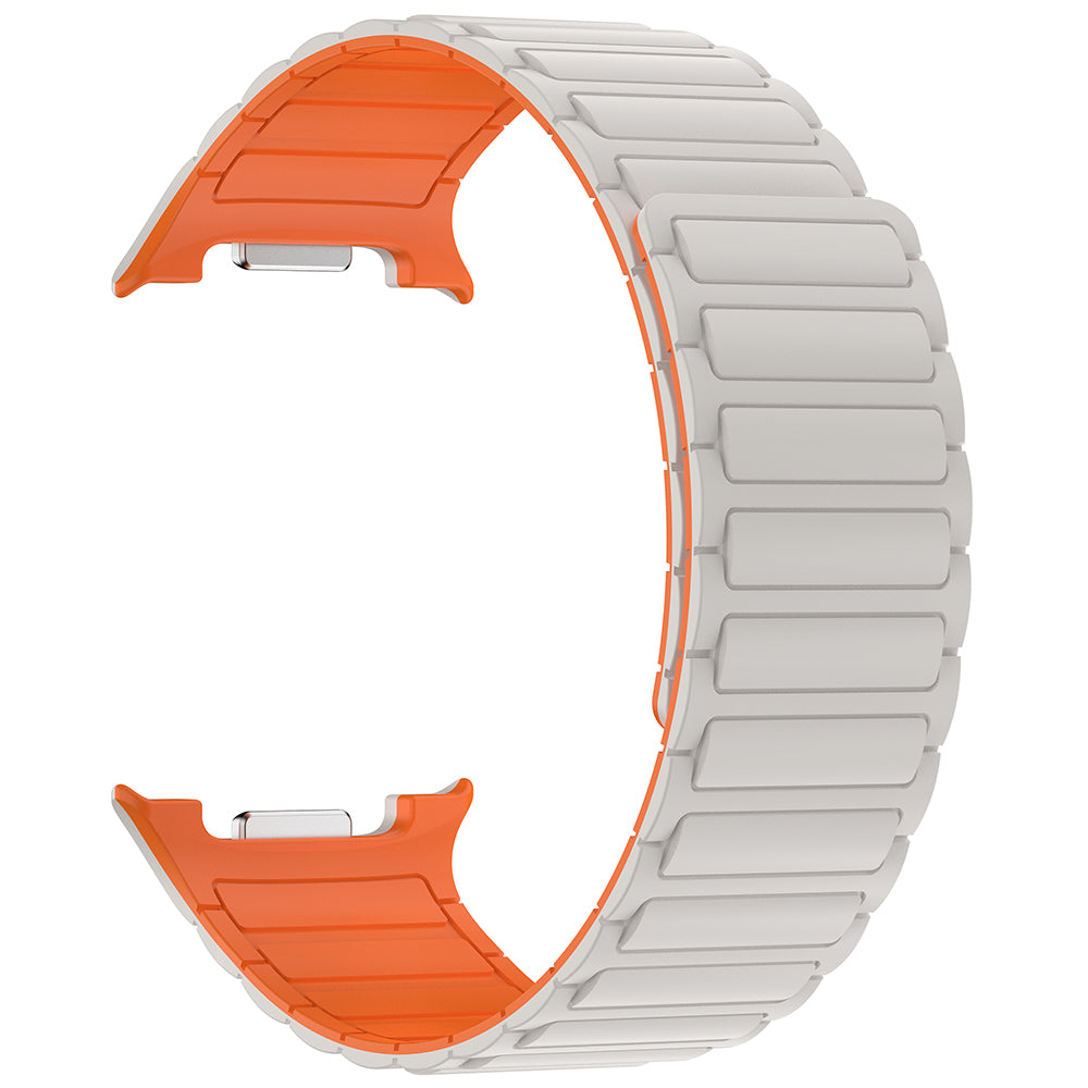 Galaxy Watch 8 Zore KRD-146 Silicone Band Strap Starlight-Orange 