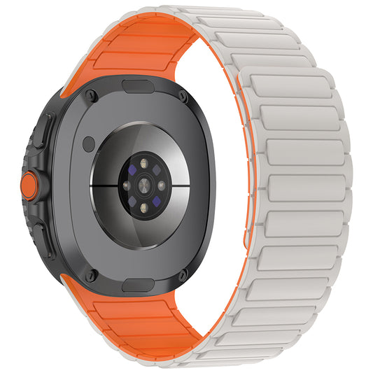 Galaxy Watch 8 Zore KRD-146 Silicone Band Strap Starlight-Orange 