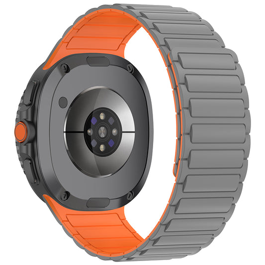 Galaxy Watch 8 Zore KRD-146 Silicone Band Strap Gray-Orange 