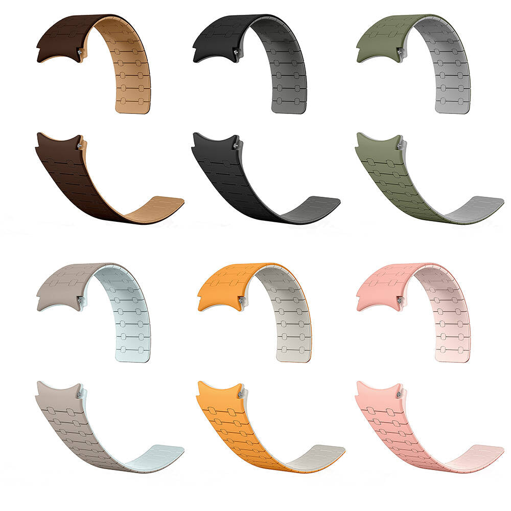 Galaxy Watch 6 40mm Zore KRD-111 20mm Striped Patterned Silicone Band Orange 