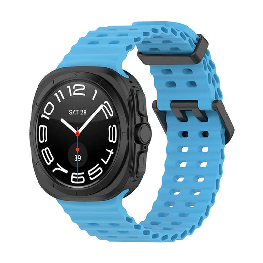 Galaxy Watch Ultra 47mm Zore KRD-118 Serrated Design Silicone Strap Blue 