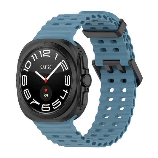 Galaxy Watch Ultra 47mm Zore KRD-118 Serrated Design Silicone Strap Navy Blue 