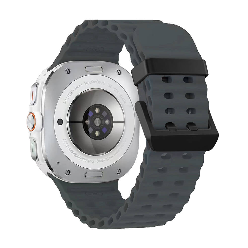 Galaxy Watch Ultra 47mm Zore KRD-118 Serrated Design Silicone Strap White 