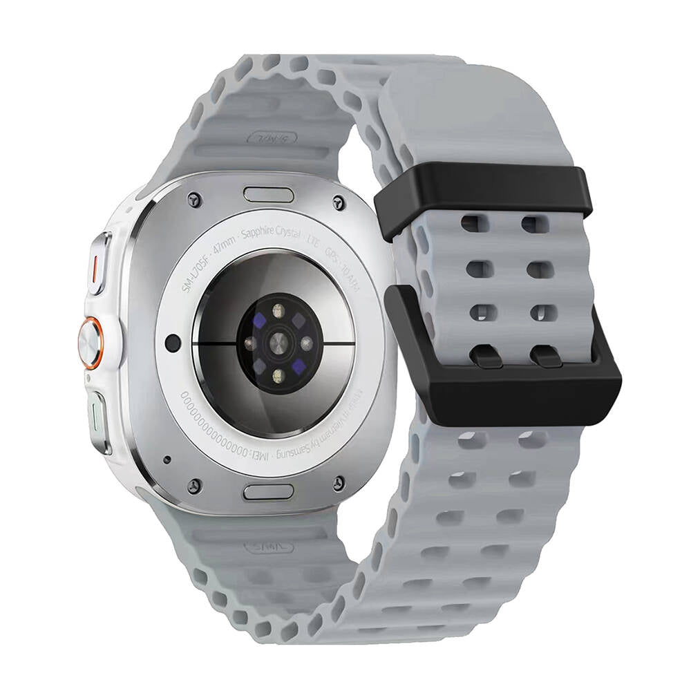 Galaxy Watch Ultra 47mm Zore KRD-118 Serrated Design Silicone Band Midnight Blue 