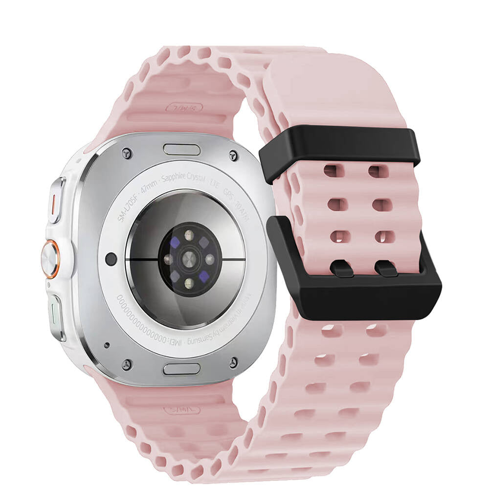 Galaxy Watch Ultra 47mm Zore KRD-118 Serrated Design Silicone Band Starlight 