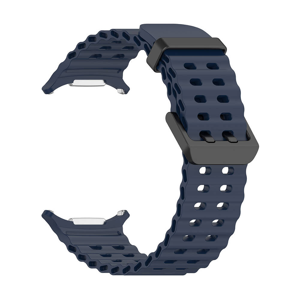 Galaxy Watch Ultra 47mm Zore KRD-118 Serrated Design Silicone Strap Navy Blue 