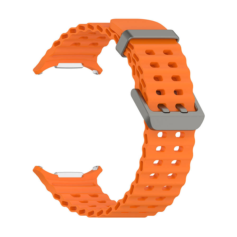 Galaxy Watch Ultra 47mm Zore KRD-118 Serrated Design Silicone Band Black 