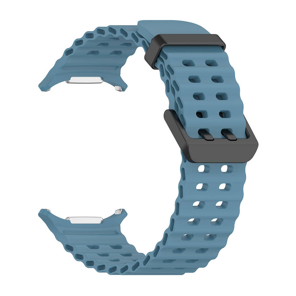 Galaxy Watch Ultra 47mm Zore KRD-118 Serrated Design Silicone Band Midnight Blue 