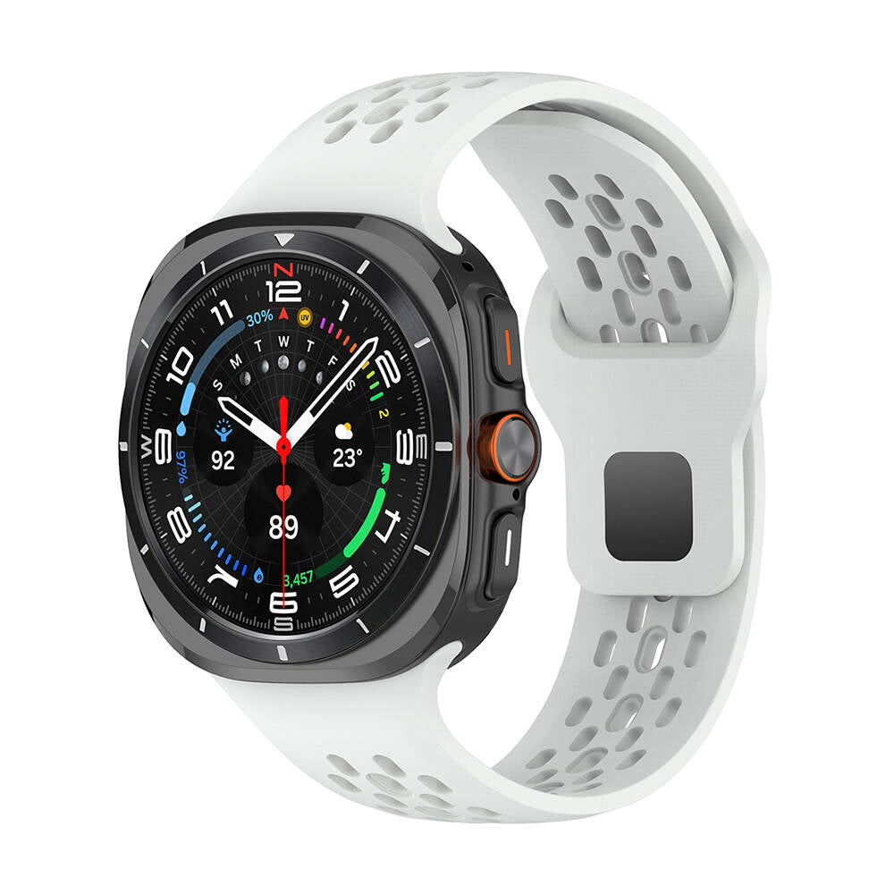 Galaxy Watch Ultra 47mm Zore KRD-119 Perforated Design Silicone Strap White 