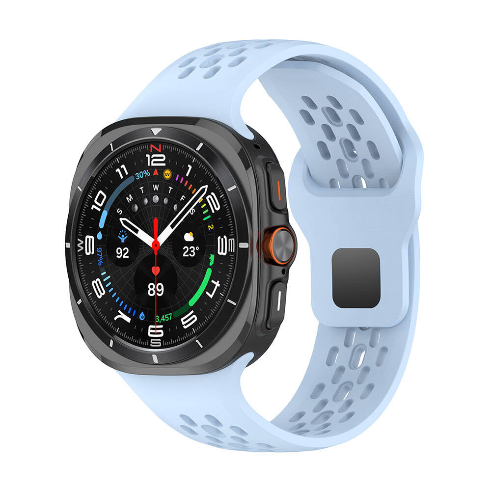 Galaxy Watch Ultra 47mm Zore KRD-119 Perforated Design Silicone Strap Blue Light 