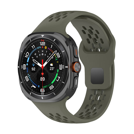 Galaxy Watch Ultra 47mm Zore KRD-119 Perforated Design Silicone Band Deep Green 