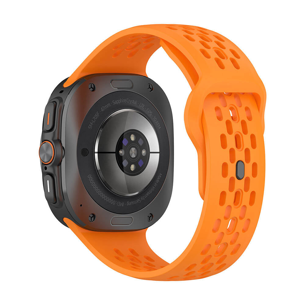 Galaxy Watch Ultra 47mm Zore KRD-119 Perforated Design Silicone Band Yellow 