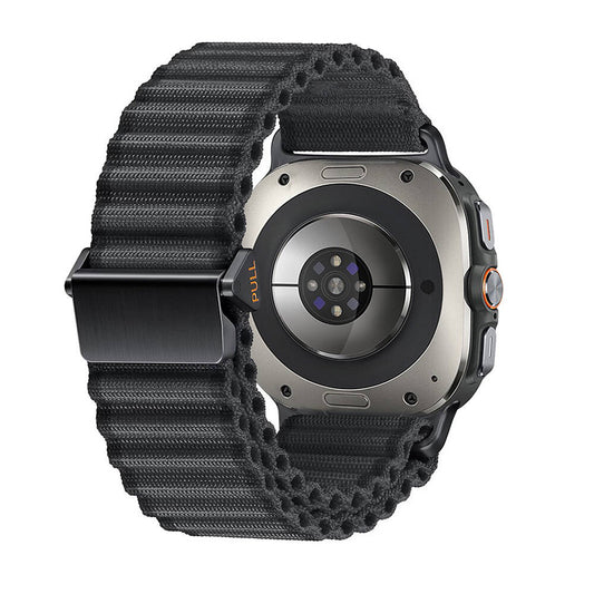 Galaxy Watch Ultra 47mm Zore KRD-120 Nylon Fabric Braided Strap Black 