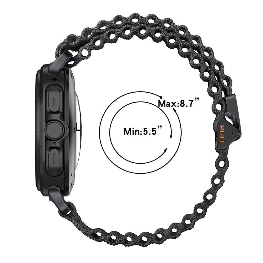 Galaxy Watch Ultra 47mm Zore KRD-120 Nylon Fabric Braided Strap White 