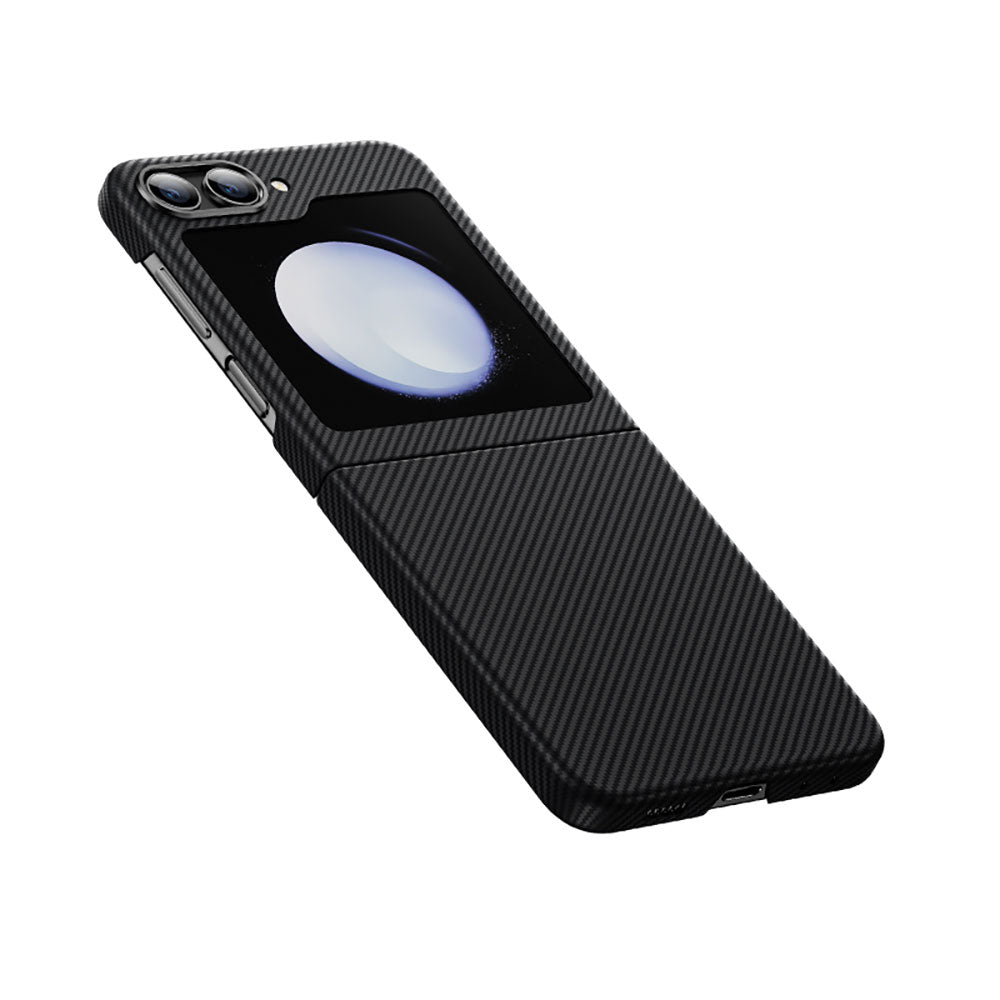 Galaxy Z Flip 5 Carbon Fiber Case Benks Essential ArmorAir 600D Kevlar Cover Black 