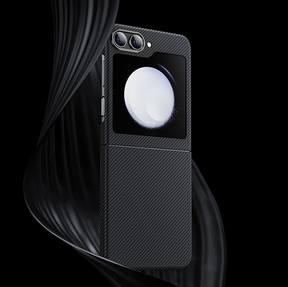 Galaxy Z Flip 5 Carbon Fiber Case Benks Essential ArmorAir 600D Kevlar Cover Black 