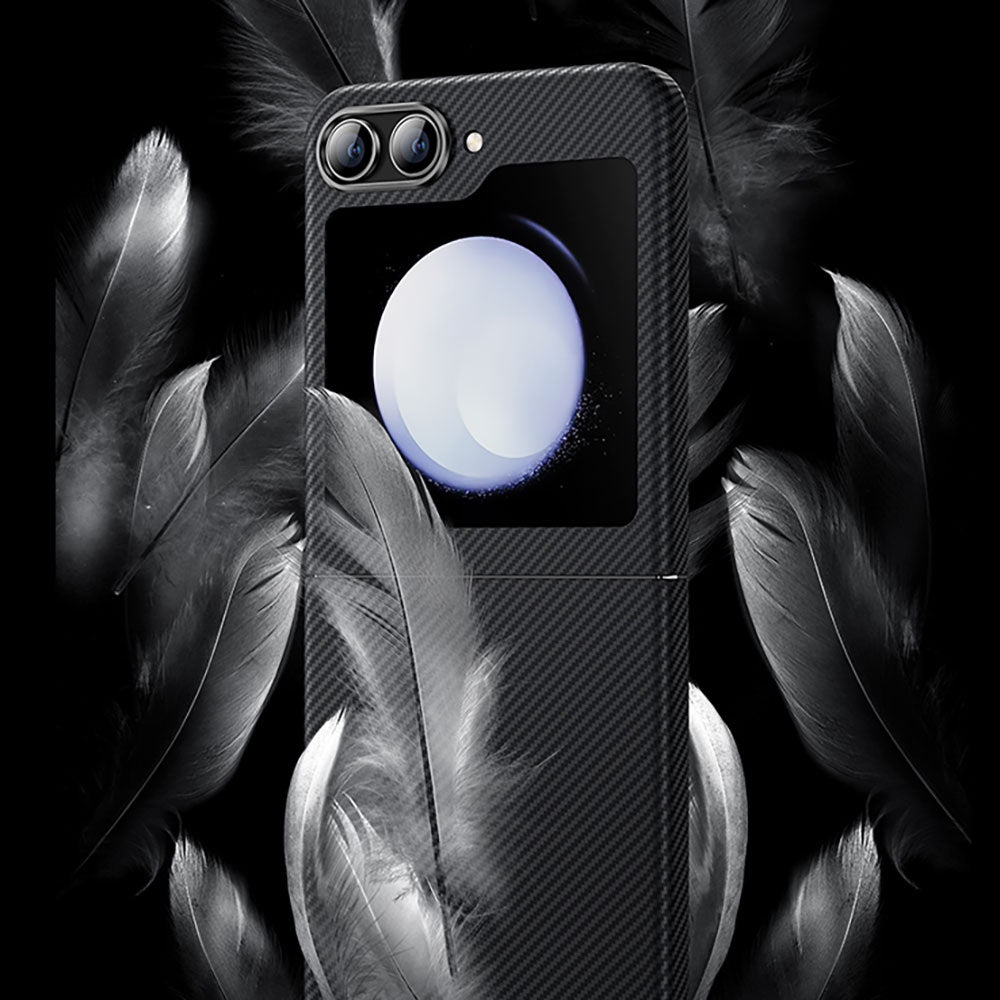 Galaxy Z Flip 5 Carbon Fiber Case Benks Essential ArmorAir 600D Kevlar Cover Black 