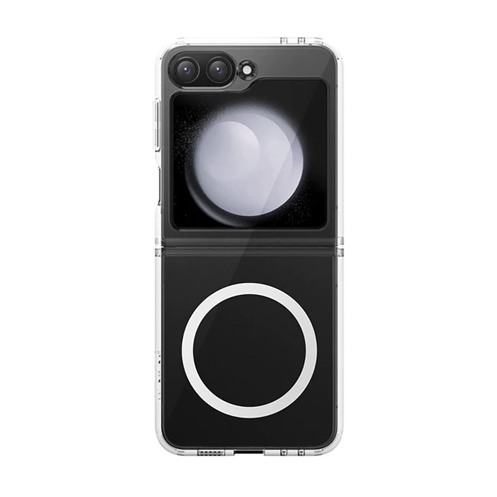 Galaxy Z Flip 6 Case Camera Protection M-safe Hard PC Zore Porto Cover Transparent 