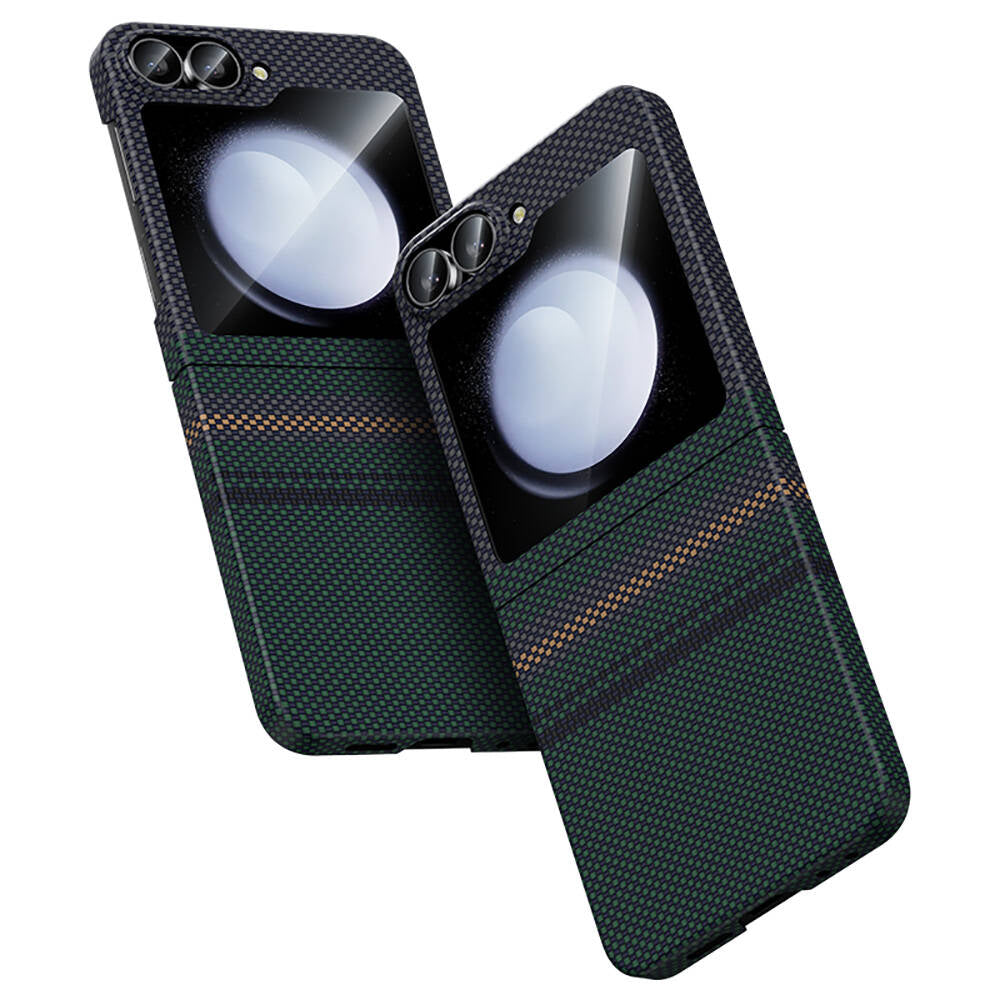 Galaxy Z Flip 6 Case Carbon Fiber Design Benks Aurora ArmorAir Kevlar Cover Black 