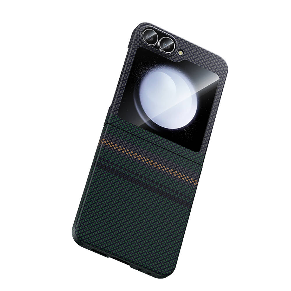 Galaxy Z Flip 6 Case Carbon Fiber Design Benks Aurora ArmorAir Kevlar Cover Black 
