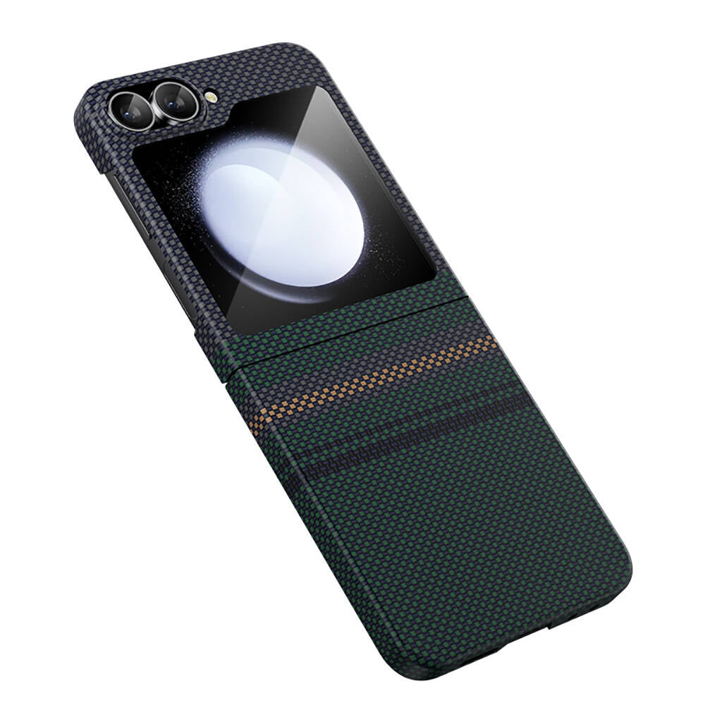 Galaxy Z Flip 6 Case Carbon Fiber Design Benks Aurora ArmorAir Kevlar Cover Black 