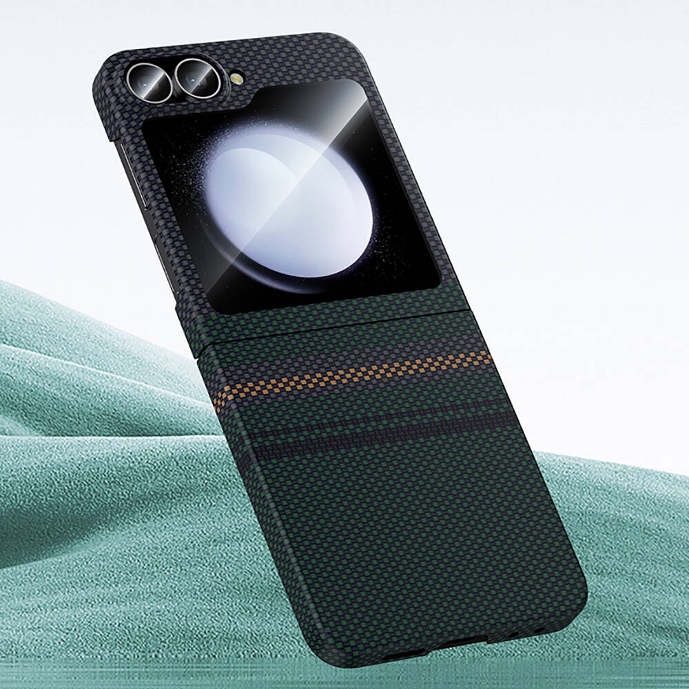 Galaxy Z Flip 6 Case Carbon Fiber Design Benks Aurora ArmorAir Kevlar Cover Black 