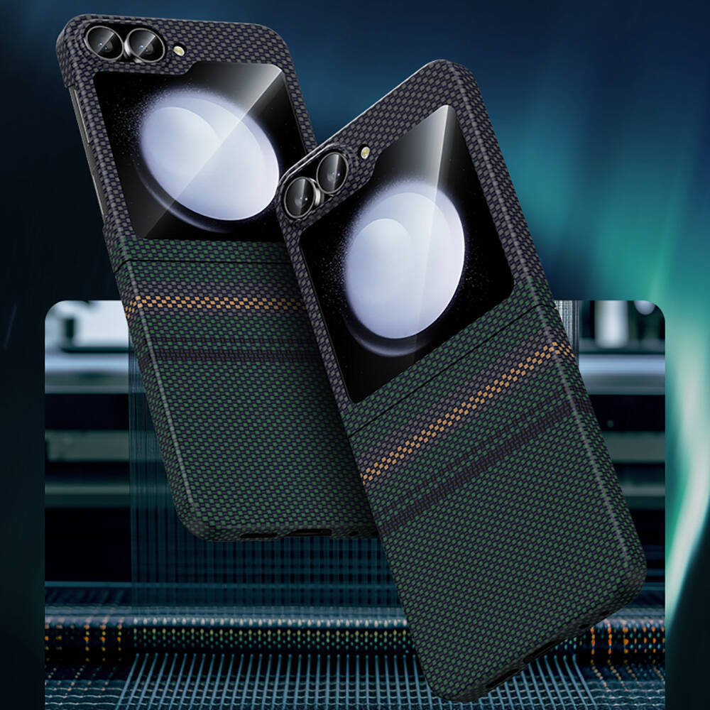 Galaxy Z Flip 6 Case Carbon Fiber Design Benks Aurora ArmorAir Kevlar Cover Black 