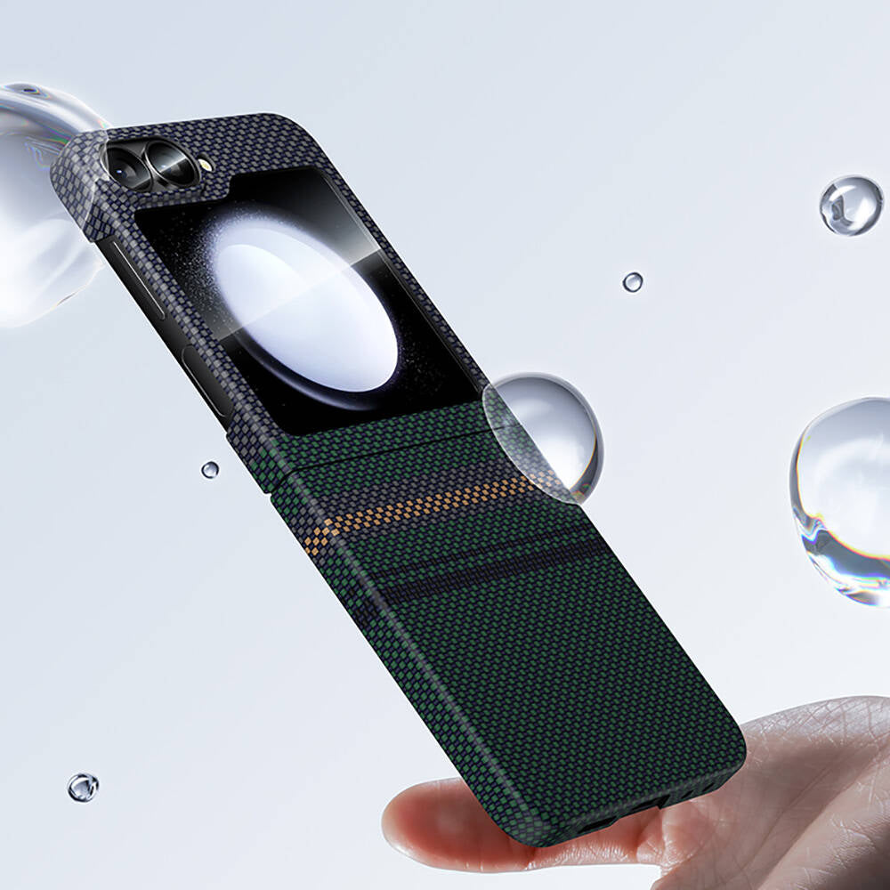 Galaxy Z Flip 6 Case Carbon Fiber Design Benks Aurora ArmorAir Kevlar Cover Black 