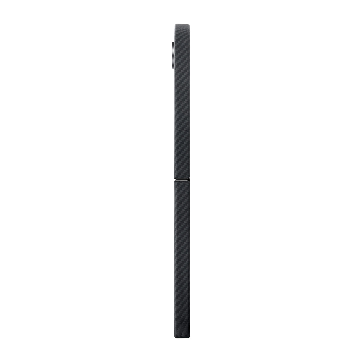 Galaxy Z Flip 6 Kılıf M-safe Şarj Özellikli 600D Aramid Fiber Pitaka Ultra-Slim Classic Serisi Black-Grey Twill Kapak Siyah-Gri