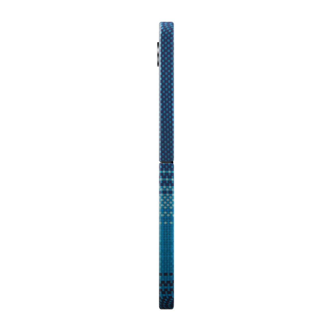 Galaxy Z Flip 6 Kılıf M-safe Şarj Özellikli Aramid Fiber Pitaka Tactile Woven Sunset-Moonrise Serisi Moonrise Kapak Mavi