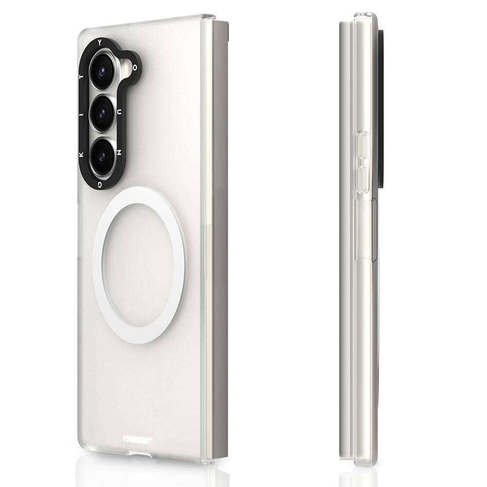 Galaxy Z Fold 6 Case M-safe Charging Feature Youngkit Hidden Sand Series Cover White 