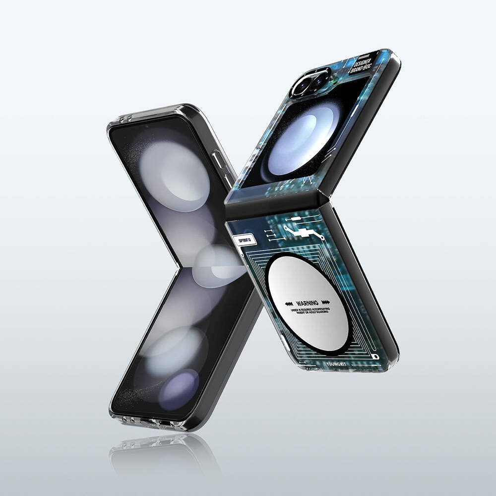 Galaxy Z Flip 6 Case M-safe Charging Feature Youngkit Technology Series Cover Black 