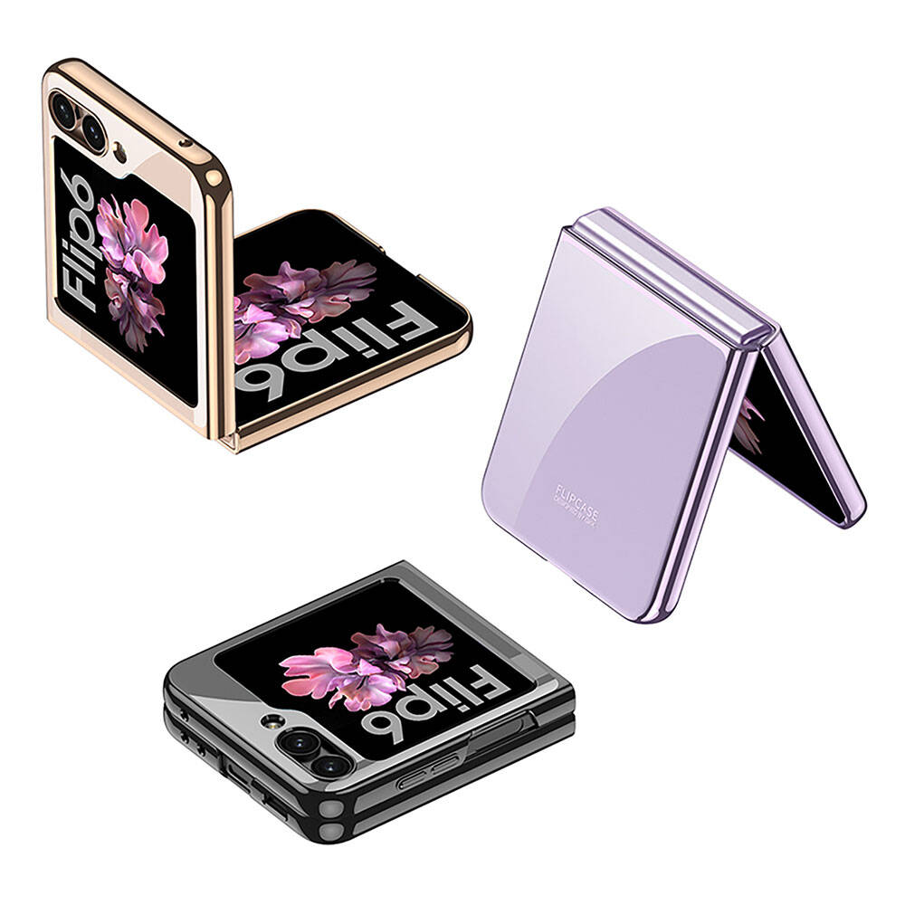 Galaxy Z Flip 6 Case Zore Full Glass Case Purple
