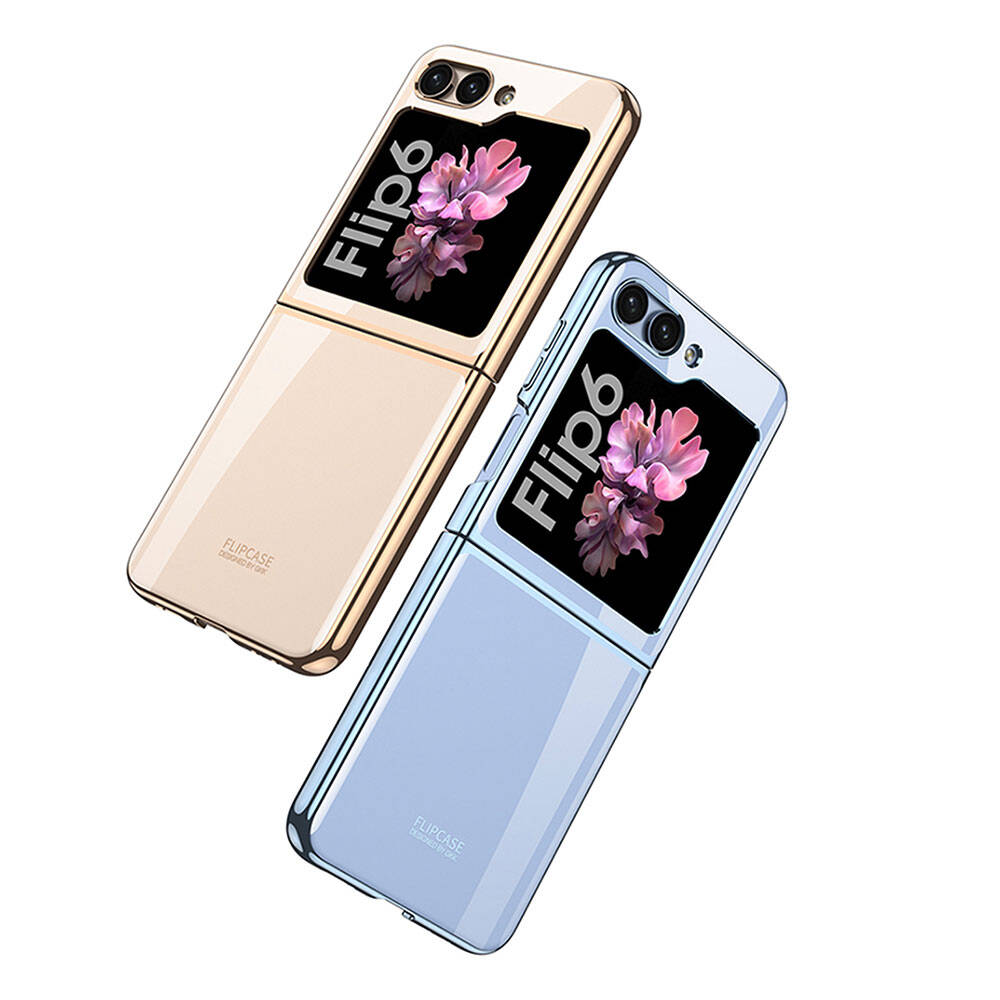 Galaxy Z Flip 6 Case Zore Full Glass Case Purple