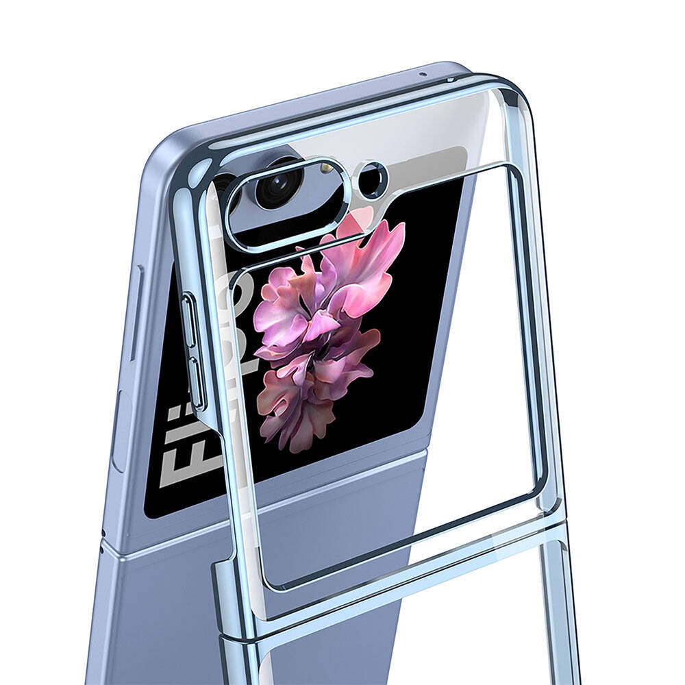 Galaxy Z Flip 6 Case Zore Full Glass Case Purple