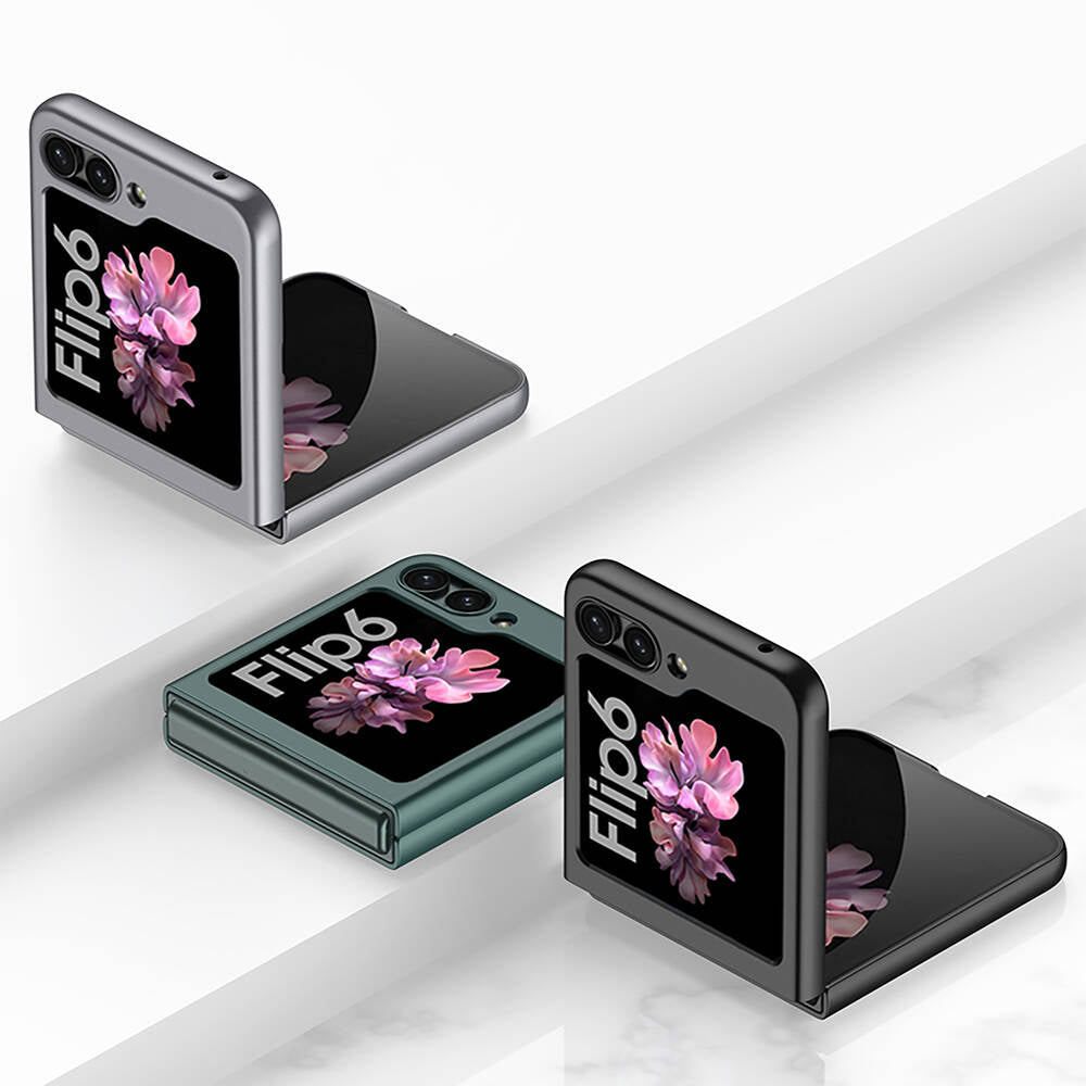 Galaxy Z Flip 6 Case Zore Hard Case Cover Silver