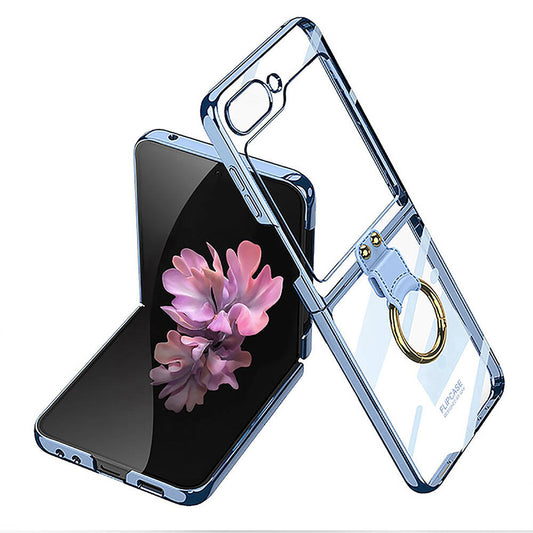 Galaxy Z Flip 6 Case Zore Ring Case Cover Blue