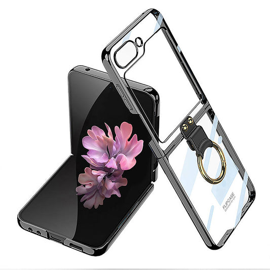 Galaxy Z Flip 6 Case Zore Ring Case Cover Black
