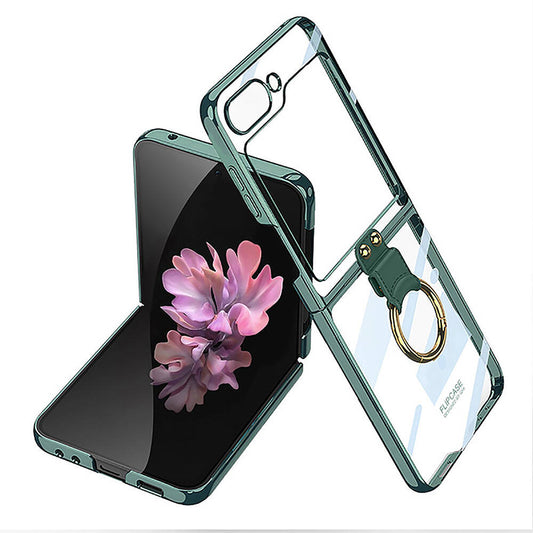 Galaxy Z Flip 6 Case Zore Ring Case Cover Dark Green