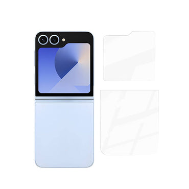Galaxy Z Flip 6 Zore Etnaa 2in1 Glass Screen Protector Transparent