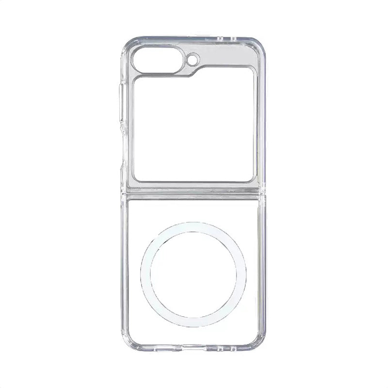 Galaxy Z Flip 7 Case M-safe Charging Transparent Hard PC Zore Embos Cover Transparent