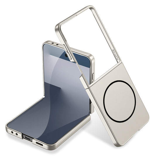 Galaxy Z Flip 7 Case Wireless Charging Zore Kıpta M-safe Cover Titanium